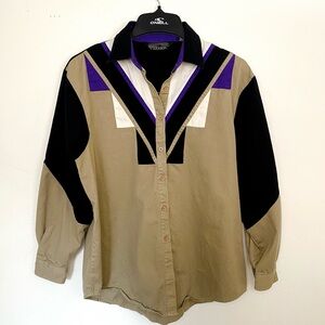 90's Vintage Colorblock Western Men's Cowboy Shirt LG by Spindle River Classics